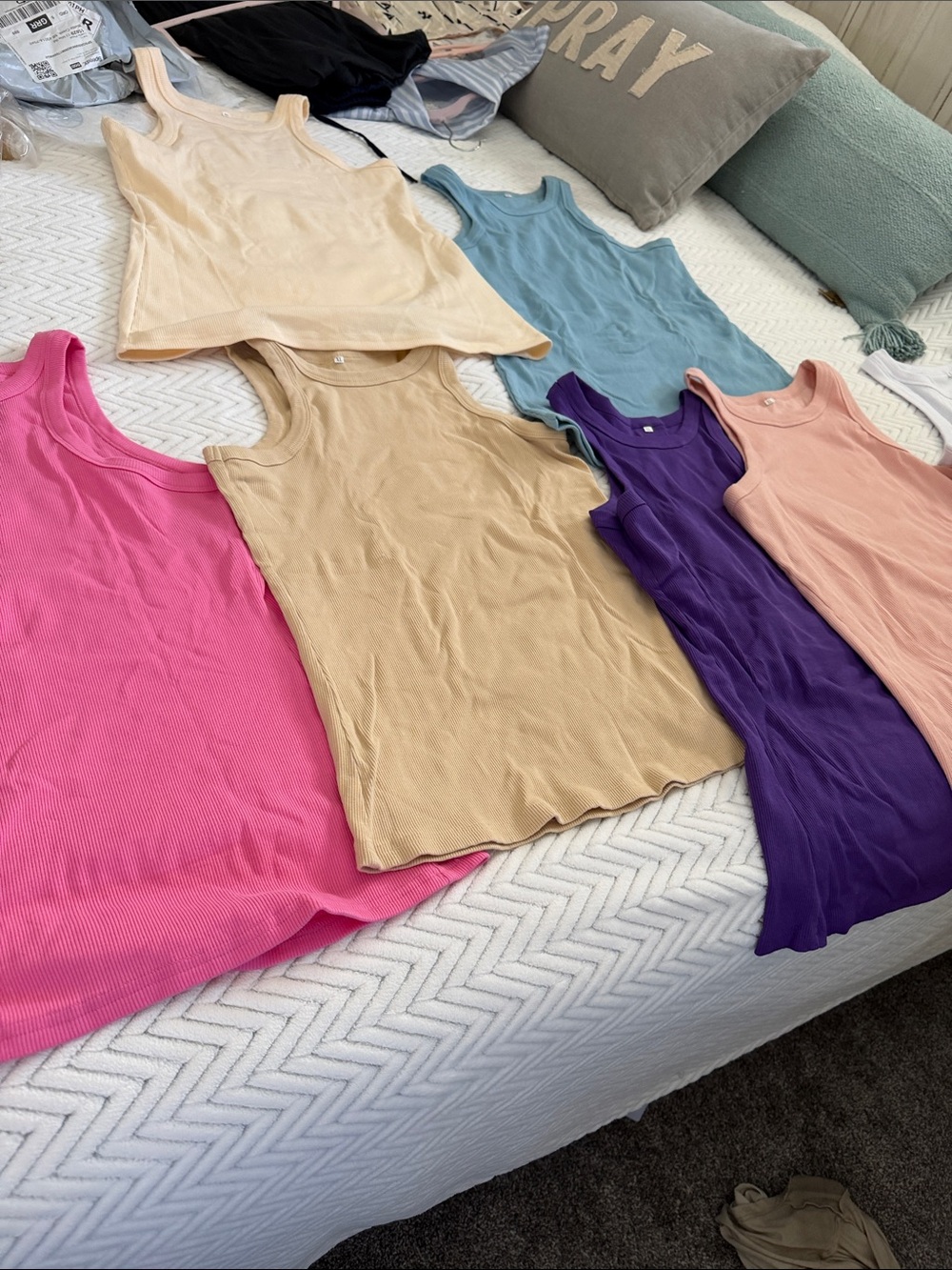 Classic Ribbed Scoop Tank Top — Multiple Colors